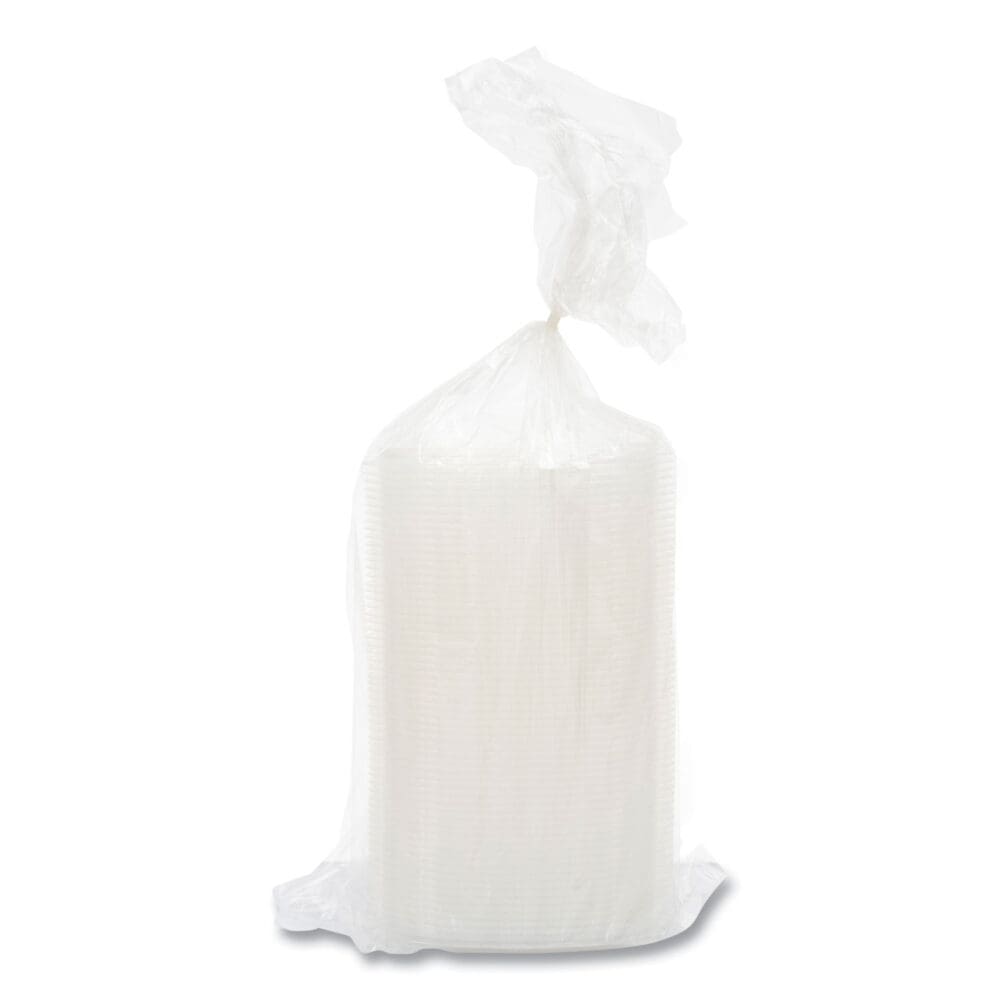 PresentaBowls Pro Clear Square Bowl Lids, Large Vented Square, 8.5 x 8.5 x 1, Clear, Plastic, 63/Bag, 4 Bags/Carton - Image 2