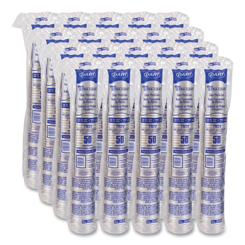 Ultra Clear PETE Cold Cups, 20 oz, Clear, 50/Sleeve, 20 Sleeves/Carton - Image 5