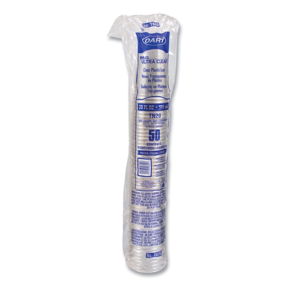 Ultra Clear PETE Cold Cups, 20 oz, Clear, 50/Sleeve, 20 Sleeves/Carton - Image 2