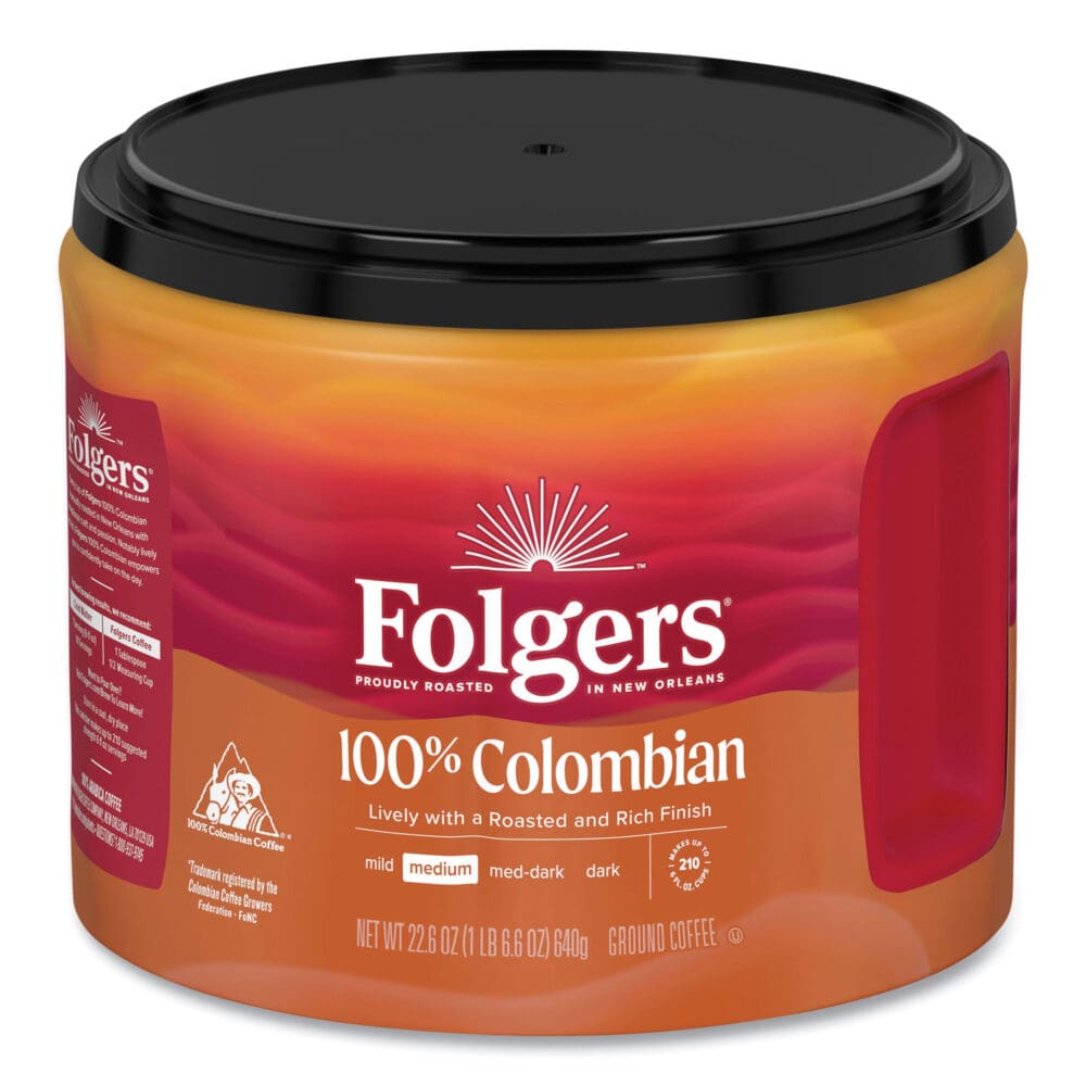 100% Columbian Coffee, 22.6 oz Canister, 6/Carton - Image 7