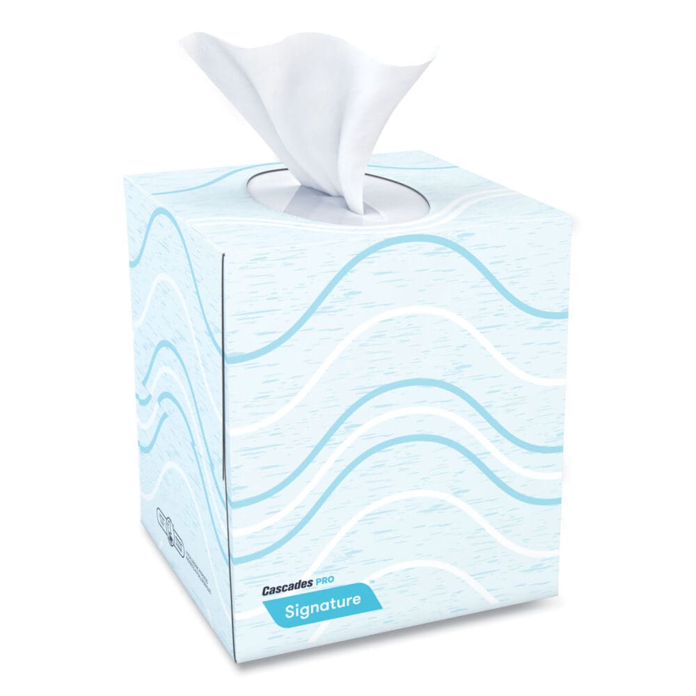Signature Facial Tissue, 2-Ply, White, Cube, 90 Sheets/Box, 36 Boxes/Carton - Image 6