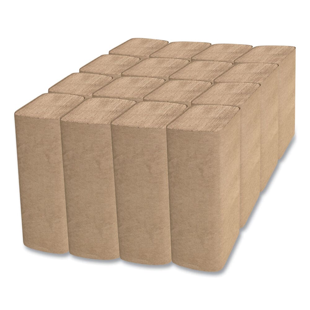 Select Folded Paper Towels, Single-Fold, 1-Ply, 9 x 9.45, Natural, 250/Pack, 16 Packs/Carton - Image 4