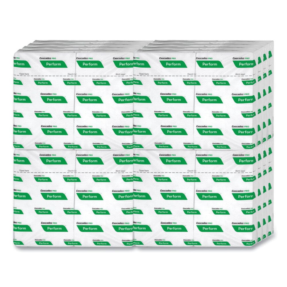 Perform Interfold Napkins, 1-Ply, 6.5 x 4.25, White, 376/Pack, 16 Packs/Carton - Image 2