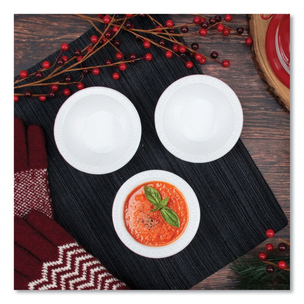 Non-Laminated Foam Dinnerware, Bowl, 5 oz, White, 125/Pack, 8 Packs/Carton - Image 3