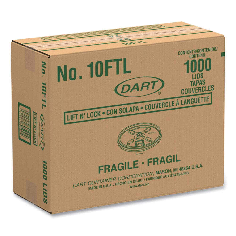Lift n' Lock Plastic Hot Cup Lids, Fits 10 oz Cups, White, 1,000/Carton - Image 8