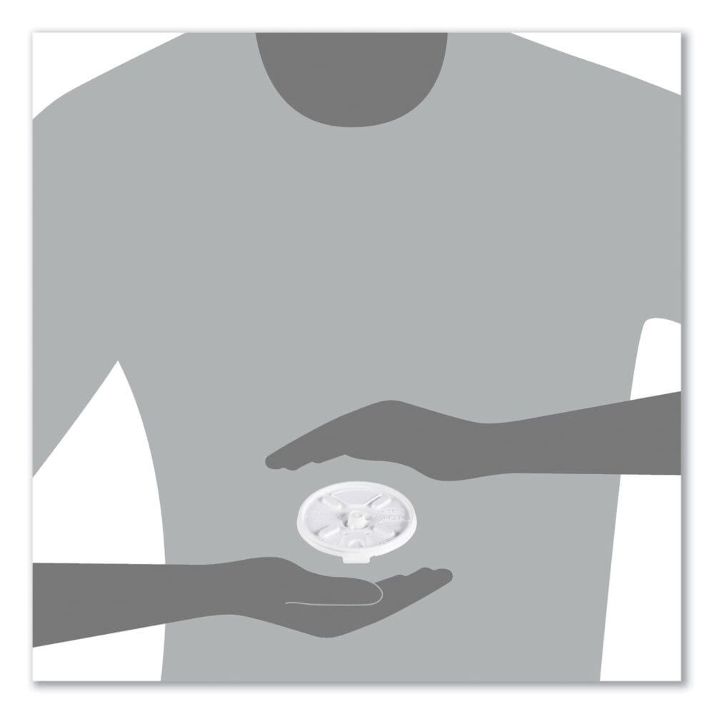 Lift n' Lock Plastic Hot Cup Lids, Fits 10 oz Cups, White, 1,000/Carton - Image 5