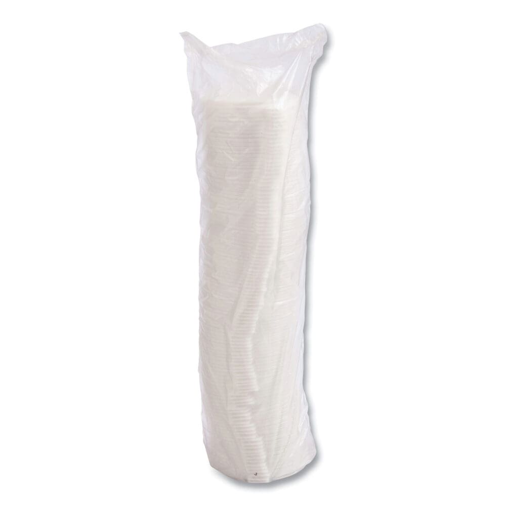 Lift n' Lock Plastic Hot Cup Lids, Fits 10 oz Cups, White, 1,000/Carton - Image 2