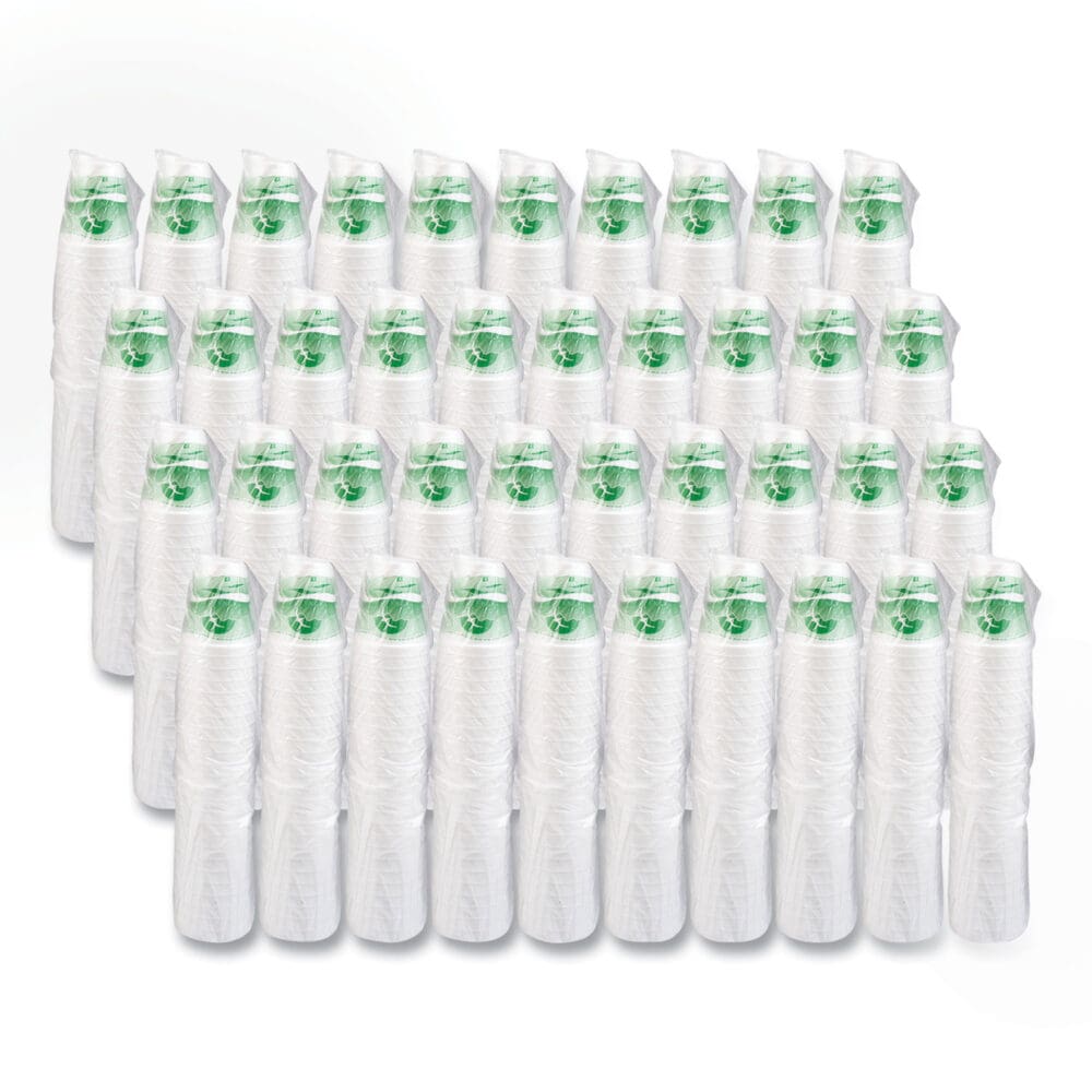 Horizon Hot/Cold Foam Drinking Cups, 12 oz, Green/White, 25/Bag, 40 Bags/Carton - Image 7
