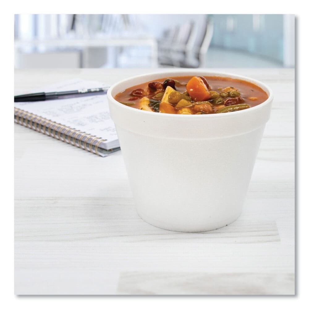 Food Containers, 12 oz, White, Foam, 25/Bag, 20 Bags/Carton - Image 4