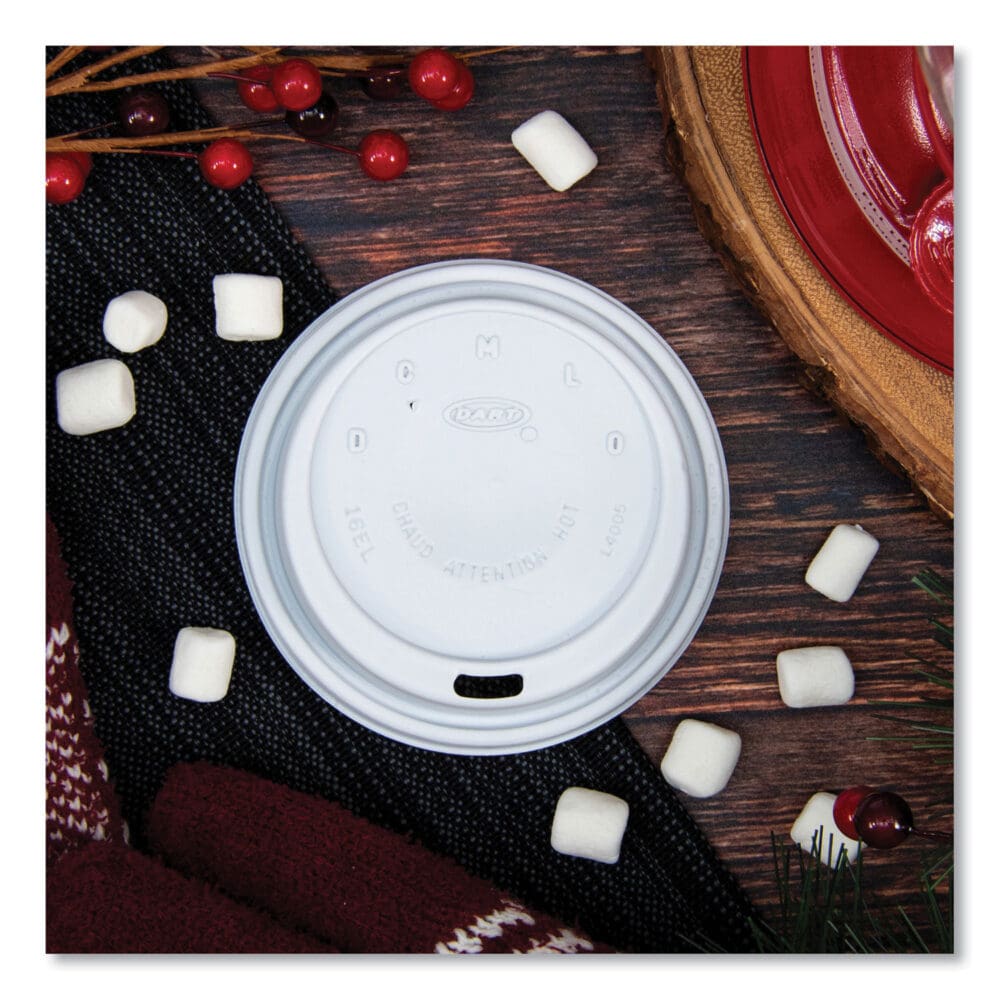 Cappuccino Dome Sipper Lids, Fits 12 oz to 24 oz Cups, White, 1,000/Carton - Image 5