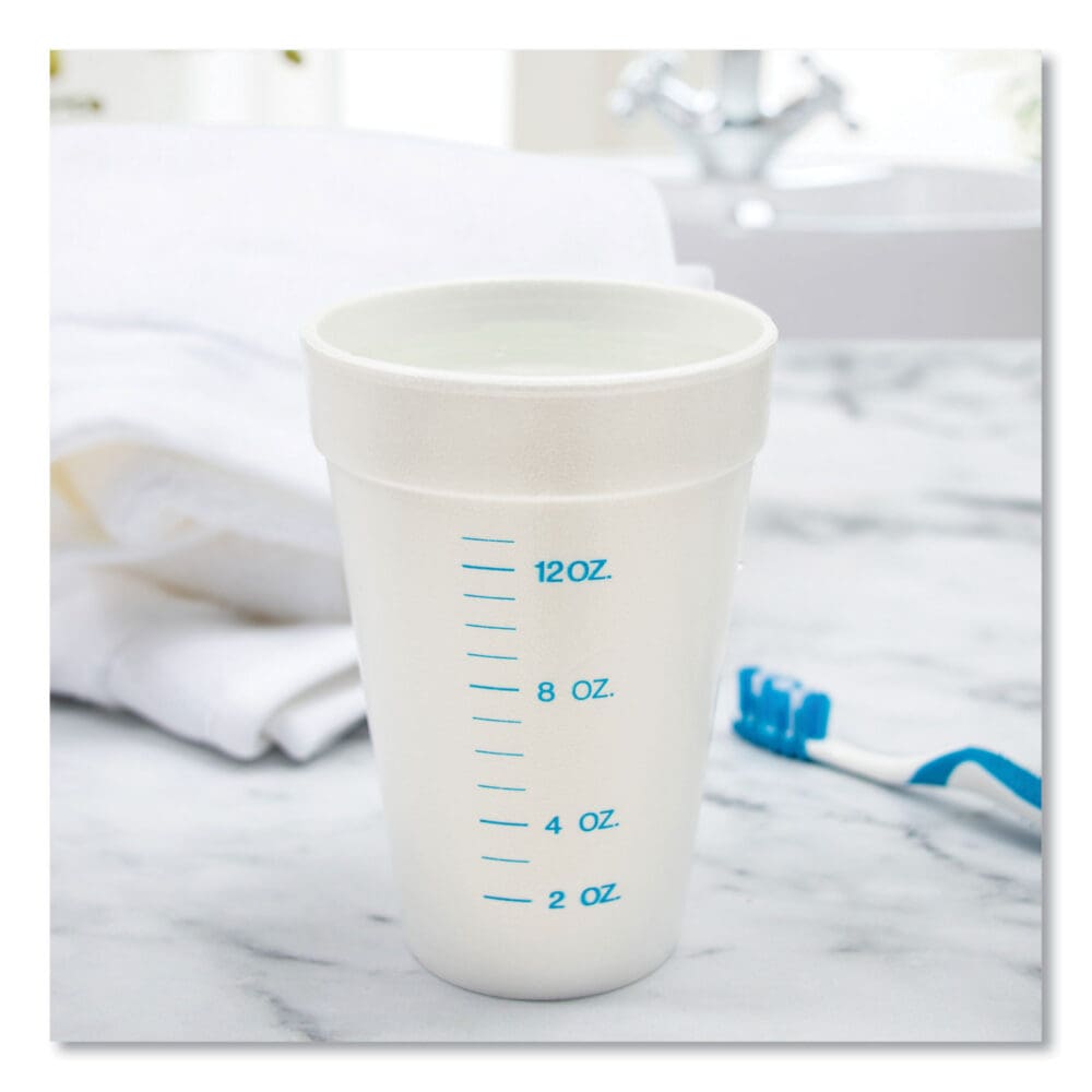 Graduated Foam Medical Cups, 16 oz, White, 25/Pack, 40 Packs/Carton - Image 4