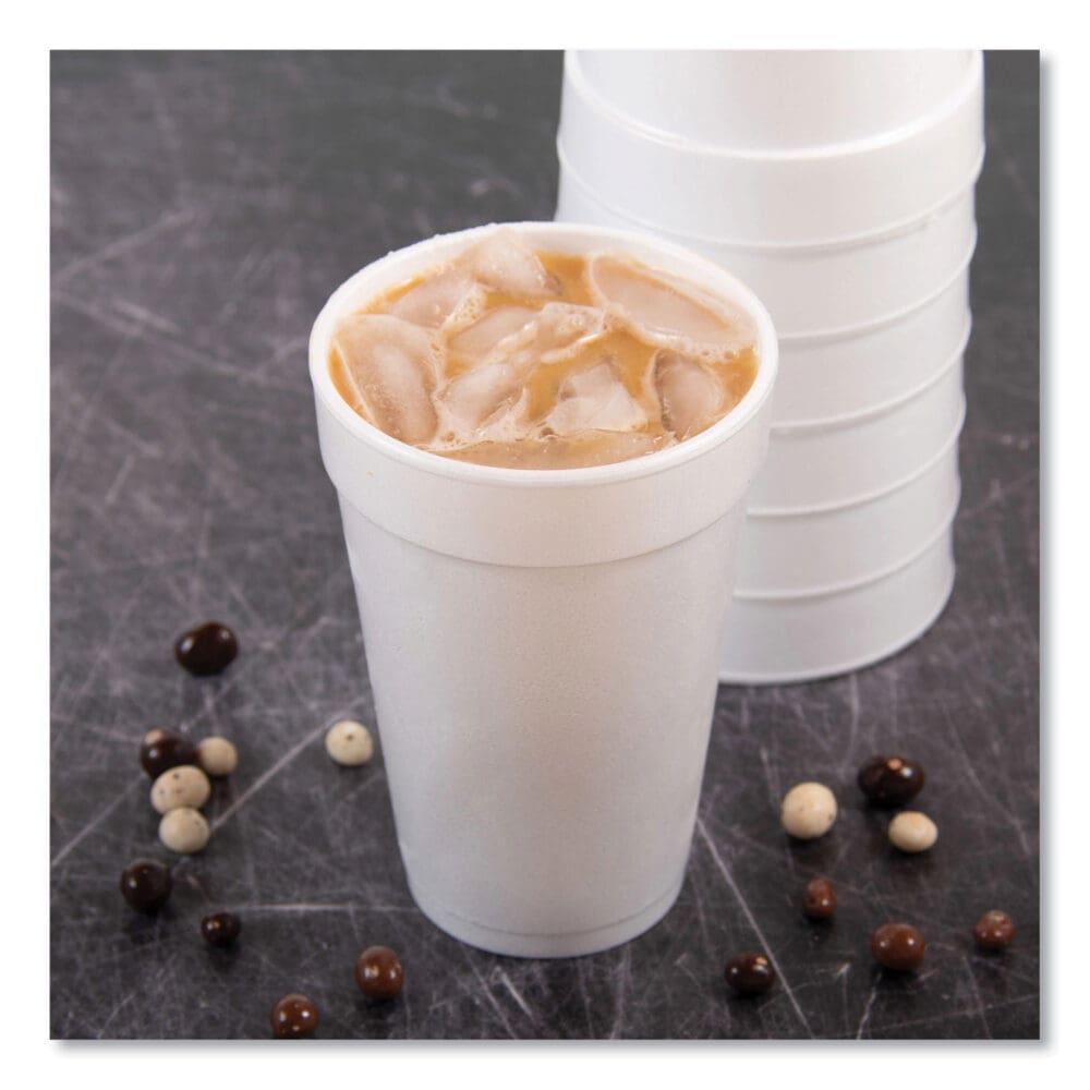 Foam Drink Cups, 16 oz, White, 20/Bag, 25 Bags/Carton - Image 4