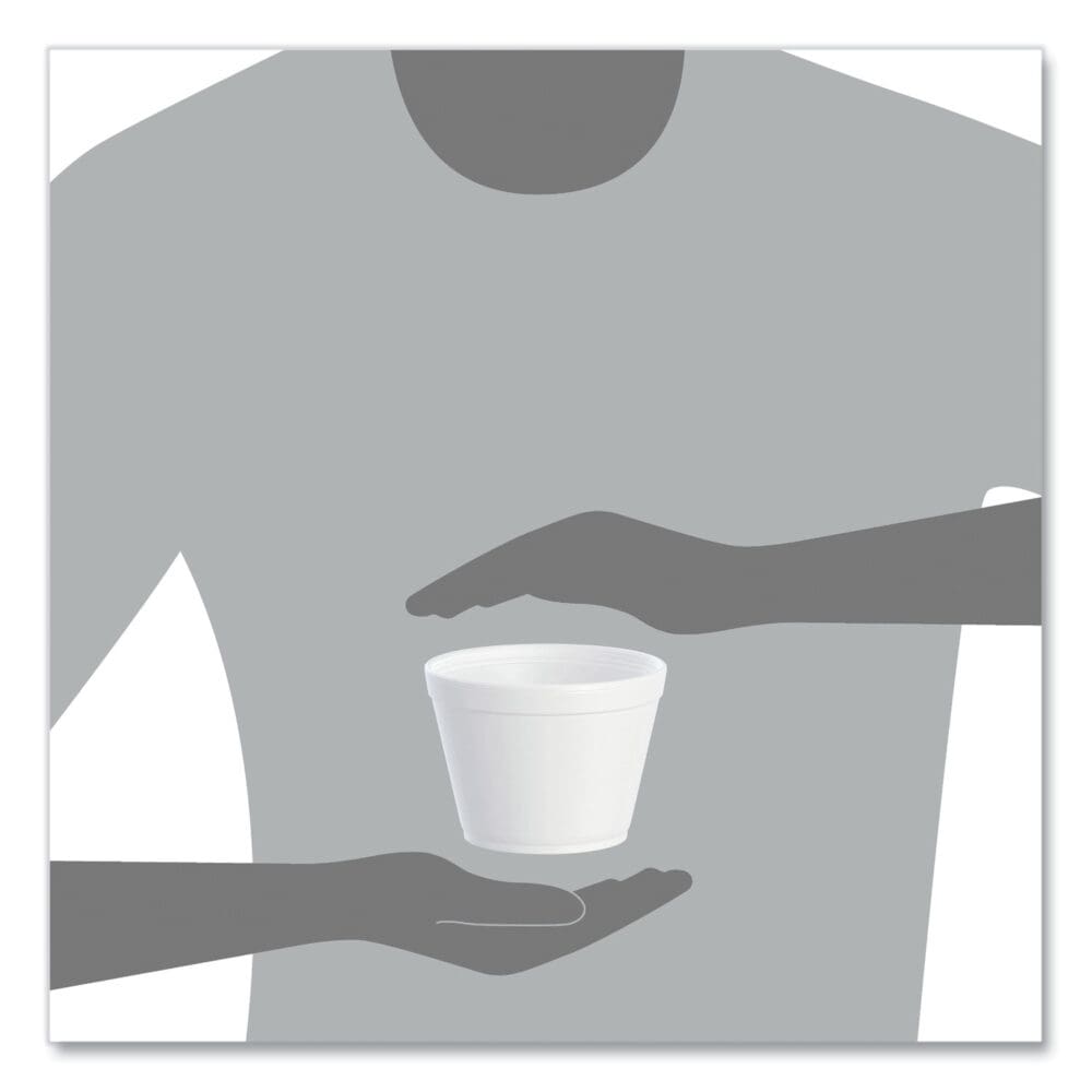 Foam Containers, Extra Squat, 16 oz, White, 25/Bag, 20 Bags/Carton - Image 4