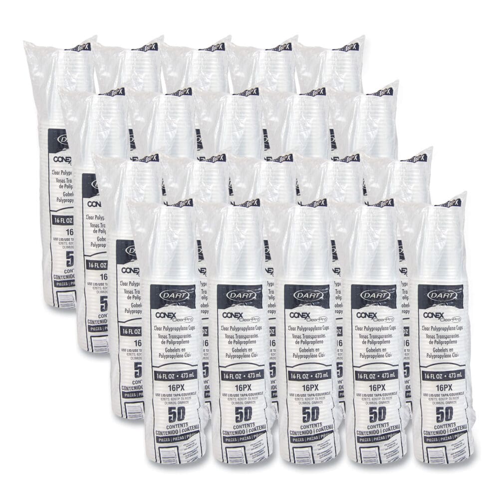 Conex ClearPro Plastic Cold Cups, Plastic, 16 oz, Clear, 50/Pack, 20 Packs/Carton - Image 6