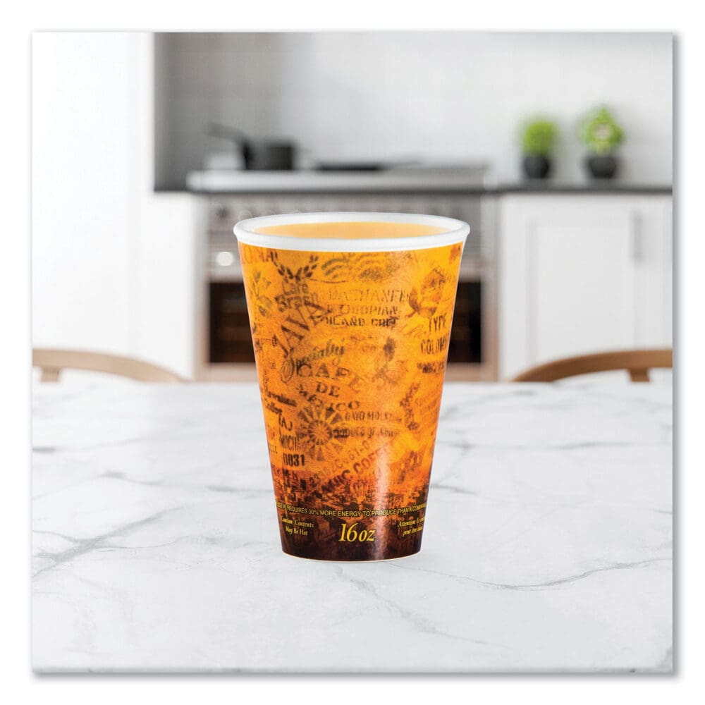Fusion Escape Foam Hot/Cold Cups, 16 oz, Brown/Black, 1,000/Carton - Image 4
