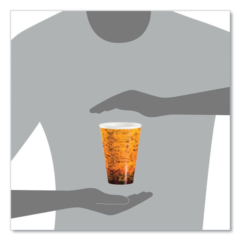 Fusion Escape Foam Hot/Cold Cups, 16 oz, Brown/Black, 1,000/Carton - Image 5