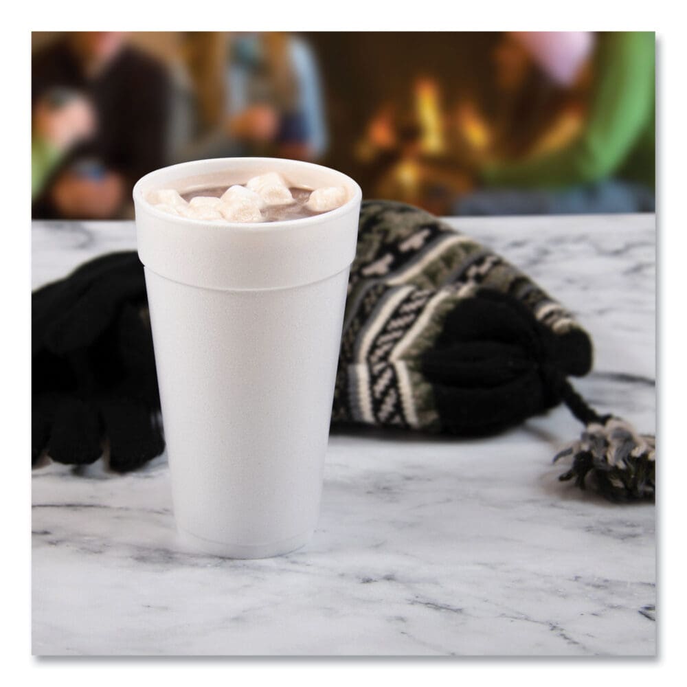 Foam Drink Cups, 20 oz, White, 500/Carton - Image 4