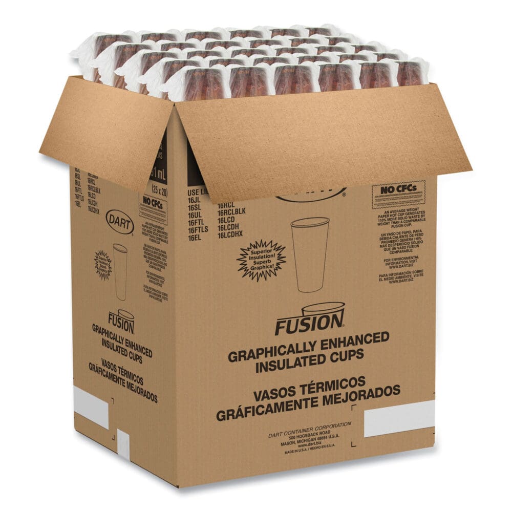 Fusion Escape Foam Hot/Cold Cups, 20 oz, Brown/Black, 500/Carton - Image 6