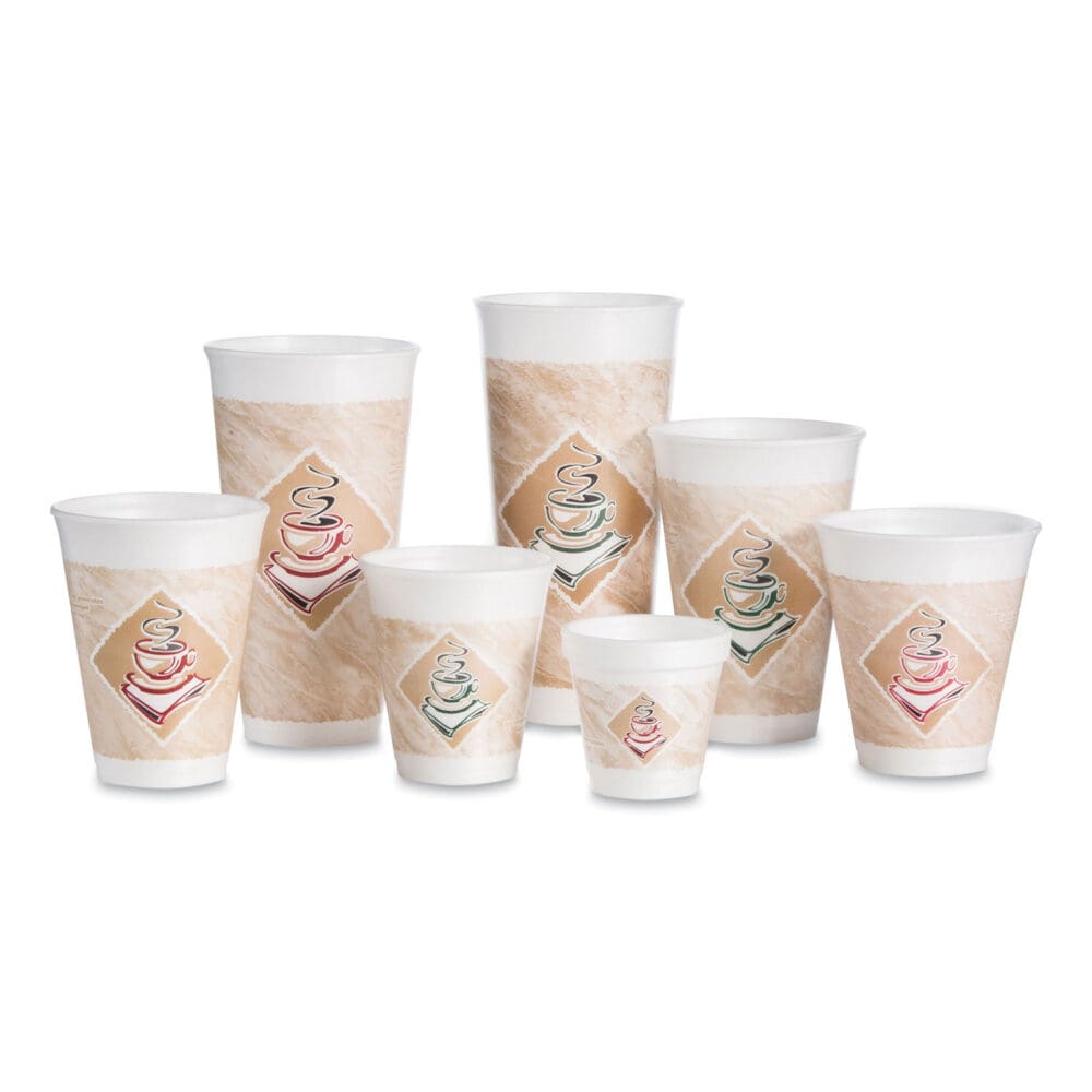 Cafe G Foam Hot/Cold Cups, 20 oz, Brown/Red/White, 20/Pack - Image 8
