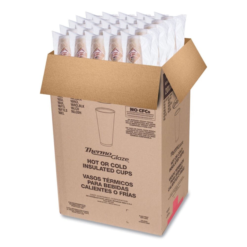 Cafe G Foam Hot/Cold Cups, 20 oz, Brown/Red/White, 20/Pack - Image 6