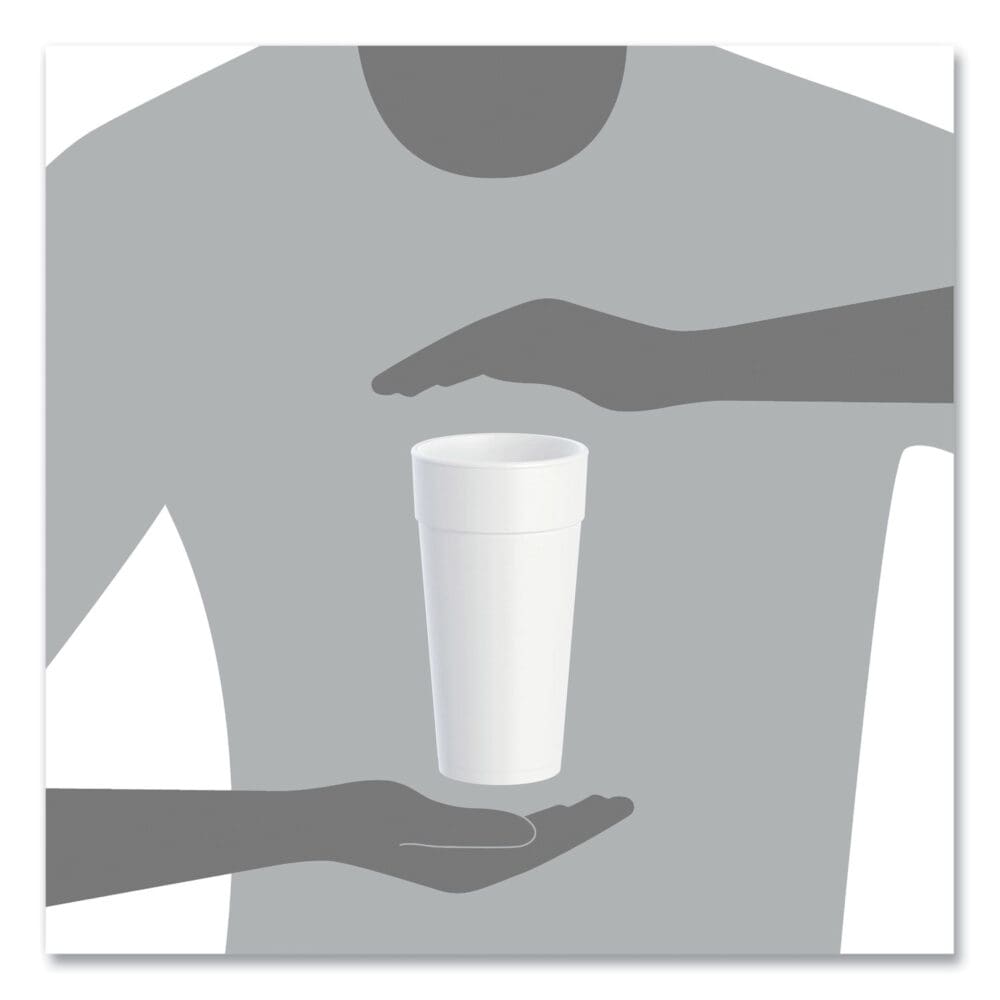 Foam Drink Cups, Hot/Cold, 24 oz, White, 25/Bag, 20 Bags/Carton - Image 6