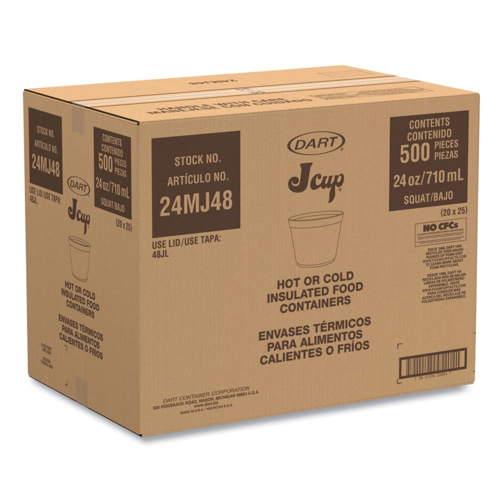 Foam Containers, 24 oz, White, 25/Bag, 20 Bags/Carton - Image 8
