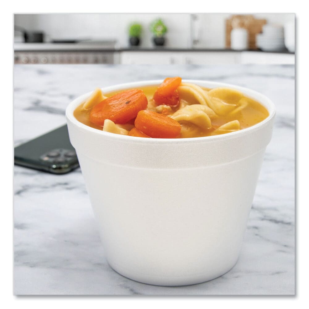 Foam Containers, 24 oz, White, 25/Bag, 20 Bags/Carton - Image 3