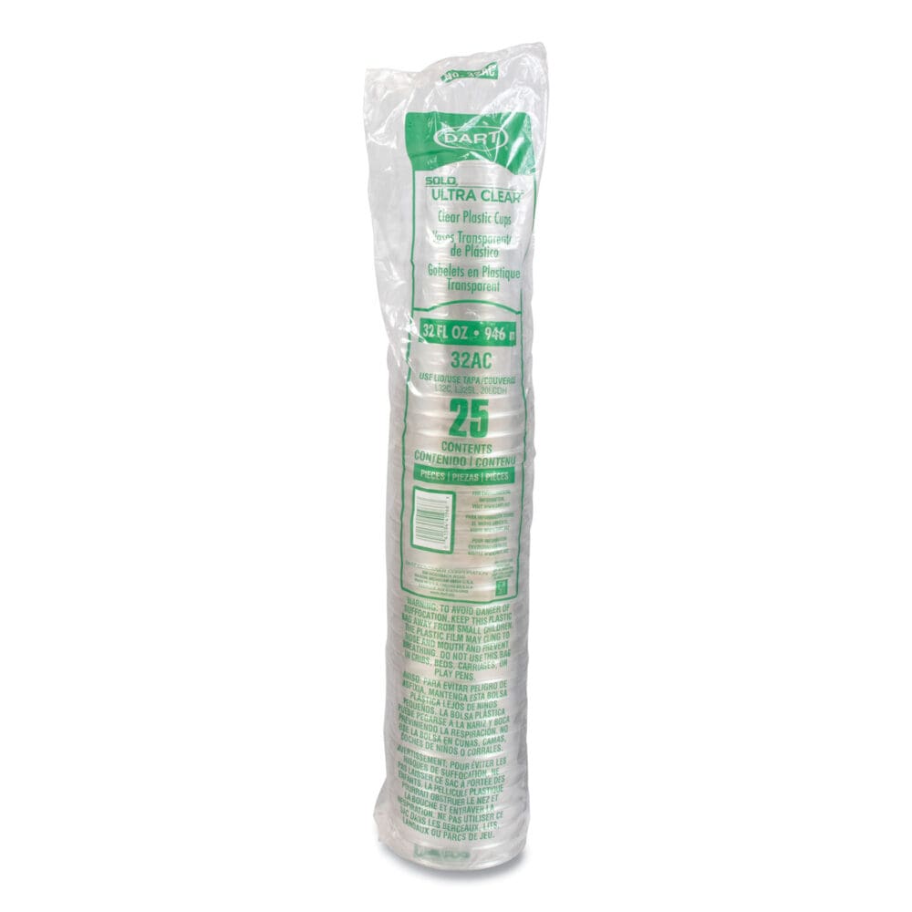 Ultra Clear Pedestal PET Cups, 32 oz, Clear, 25/Bag, 20 Bags/Carton - Image 2