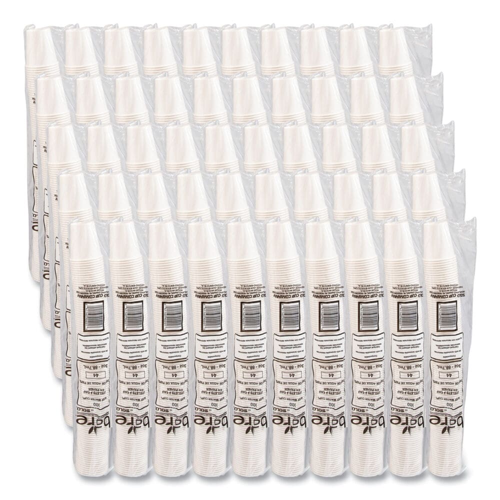 White Paper Water Cups, ProPlanet Seal, 3 oz, 100/Bag, 50 Bags/Carton - Image 5