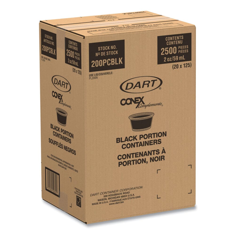 Conex Complements Portion/Medicine Cups, 2 oz, Black, 125/Bag, 20 Bags/Carton - Image 8