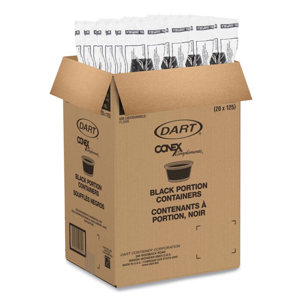 Conex Complements Portion/Medicine Cups, 2 oz, Black, 125/Bag, 20 Bags/Carton - Image 6