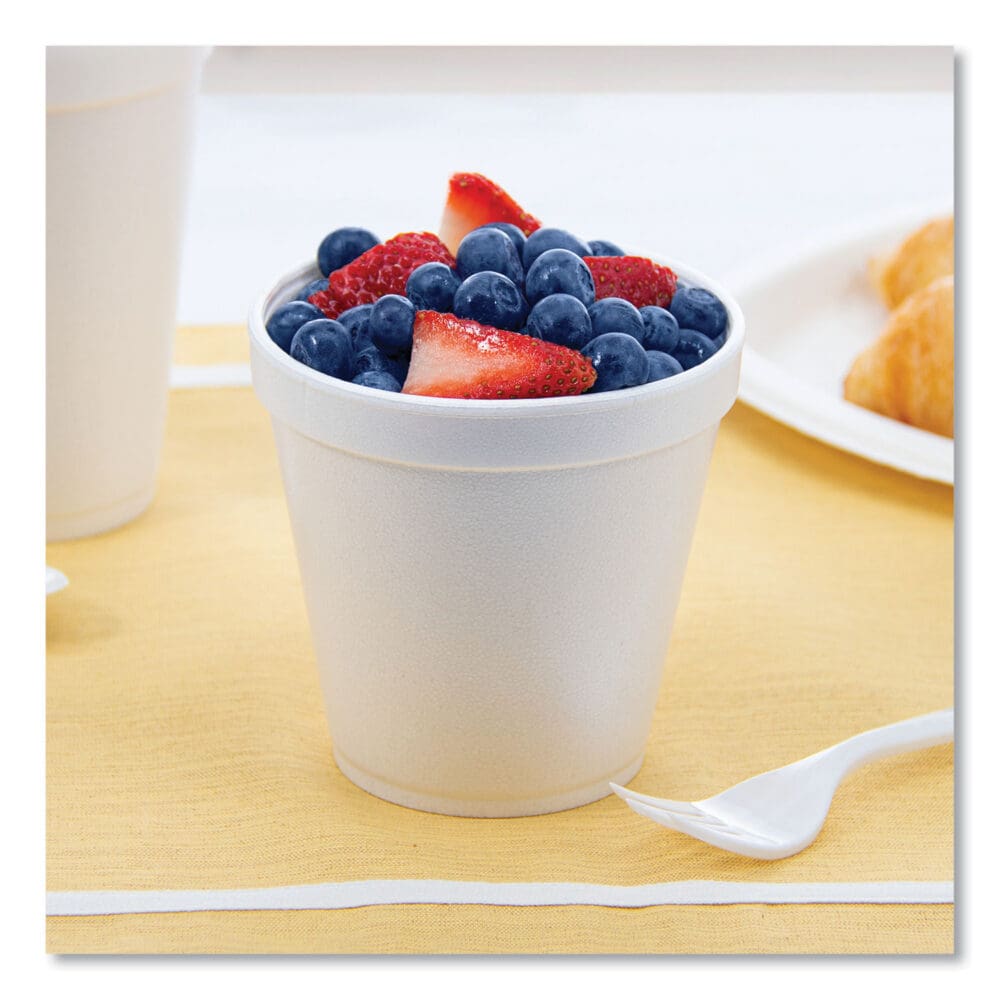 Foam Containers, Squat, 16 oz, White, 25/Bag, 20 Bags/Carton - Image 3