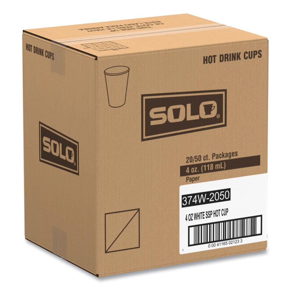 Single-Sided Poly Paper Hot Cups, 4 oz, White, 50 Bag, 20 Bags/Carton - Image 8