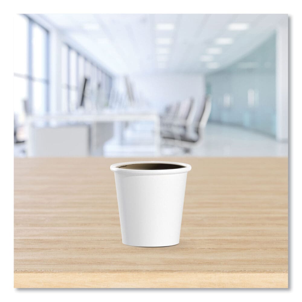 Single-Sided Poly Paper Hot Cups, 4 oz, White, 50 Bag, 20 Bags/Carton - Image 3