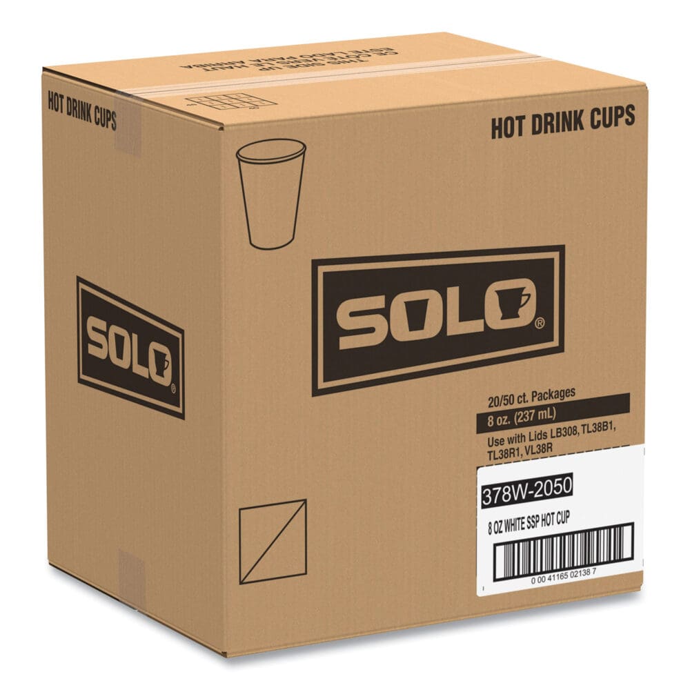 Single-Sided Poly Paper Hot Cups, 8 oz, White, 50/Bag, 20 Bags/Carton - Image 11