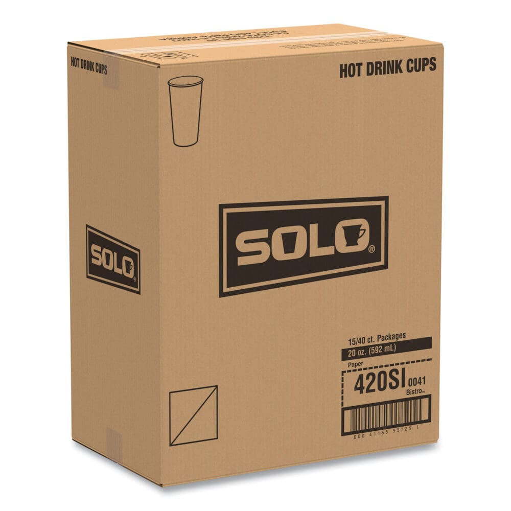 Single-Sided Poly Paper Hot Cups, 20 oz, Bistro Design, 600/Carton - Image 9