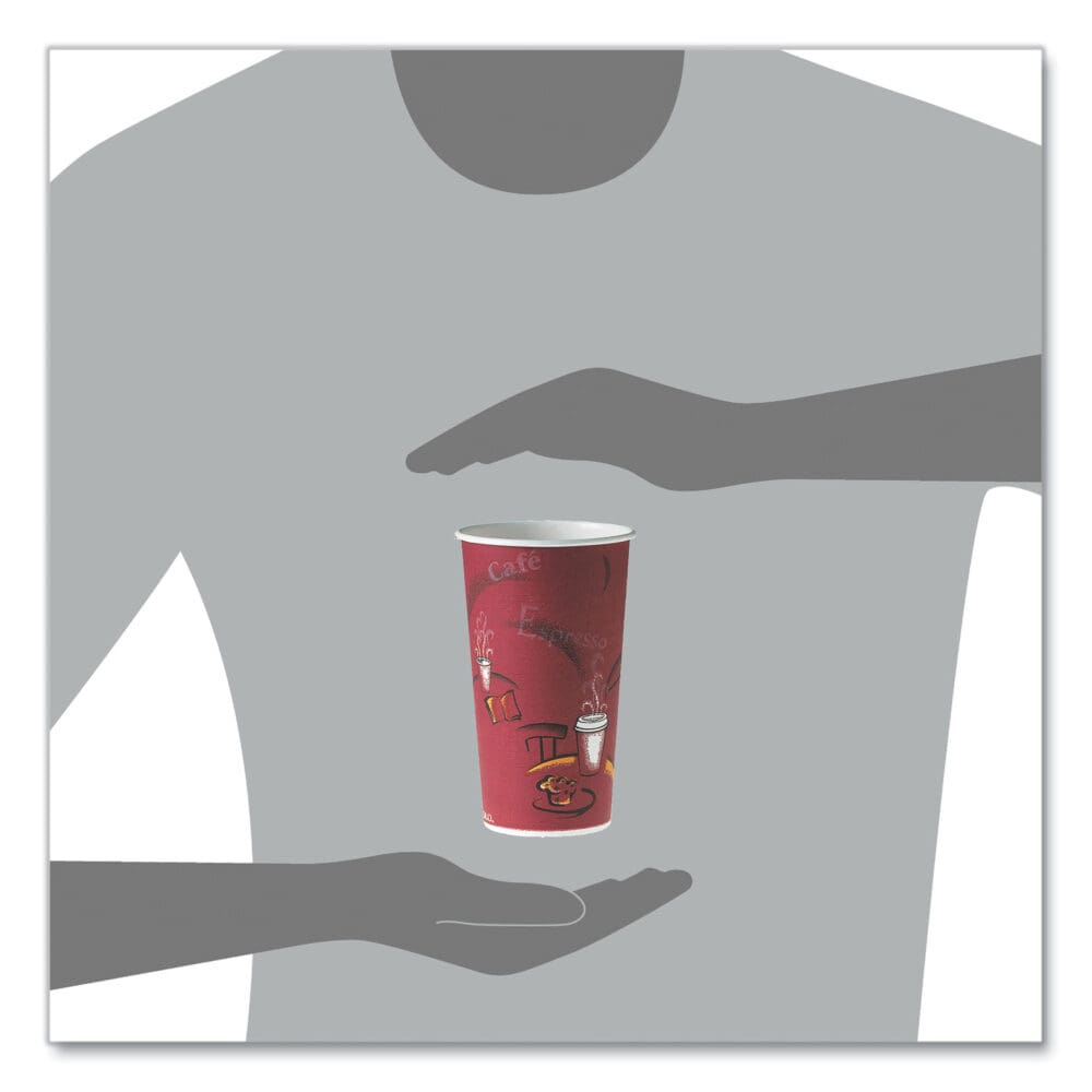 Single-Sided Poly Paper Hot Cups, 20 oz, Bistro Design, 600/Carton - Image 6