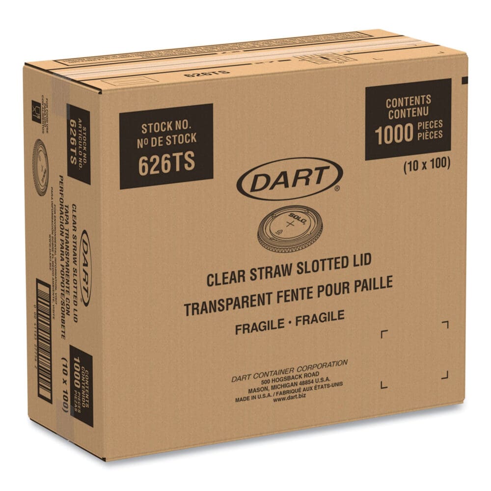 PETE Flat Straw-Slot Cold Cup Lids, Fits 16 oz to 24 oz, Clear, 100/Pack, 10 Packs/Carton - Image 7