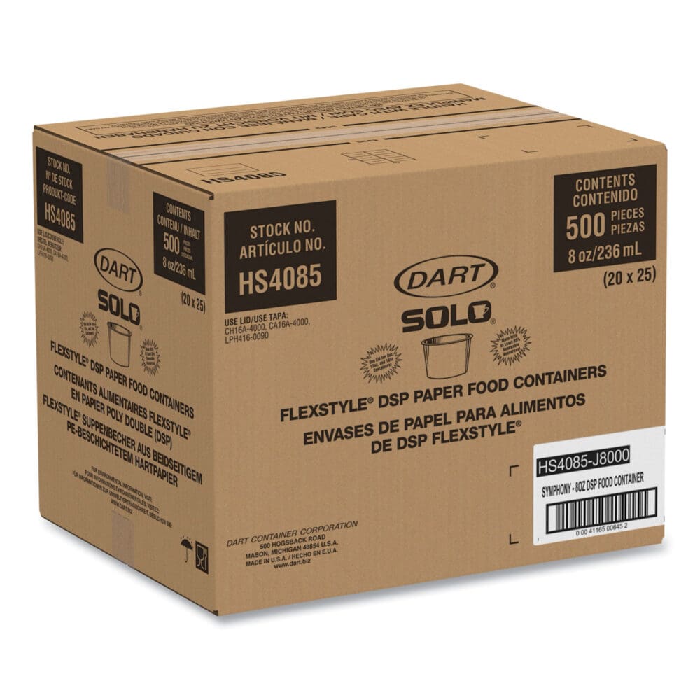 Flexstyle Double Poly Paper Containers, 8 oz, Symphony Design, Paper, 25/Pack, 20 Packs/Carton - Image 6