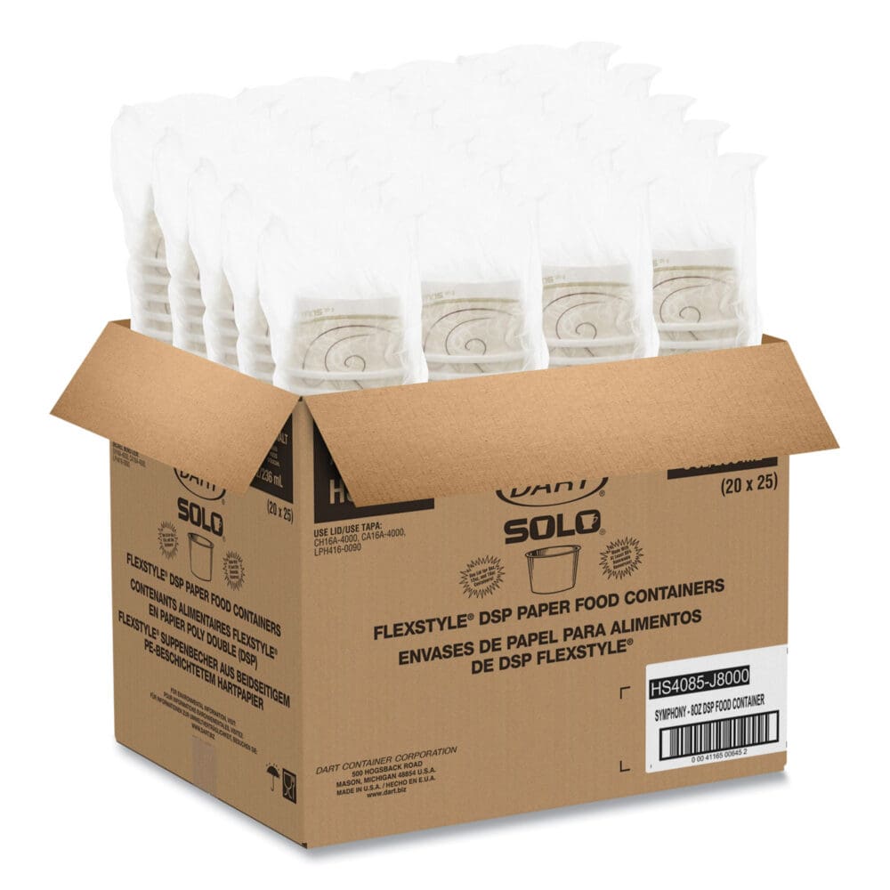 Flexstyle Double Poly Paper Containers, 8 oz, Symphony Design, Paper, 25/Pack, 20 Packs/Carton - Image 5