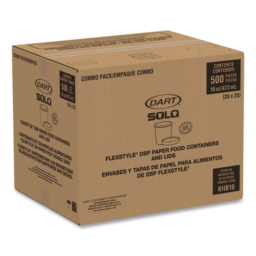 Flexstyle Double Poly Food Combo Packs, 16 oz, Symphony, 25 Combos/Sleeve, 10 Sleeves/Carton - Image 6
