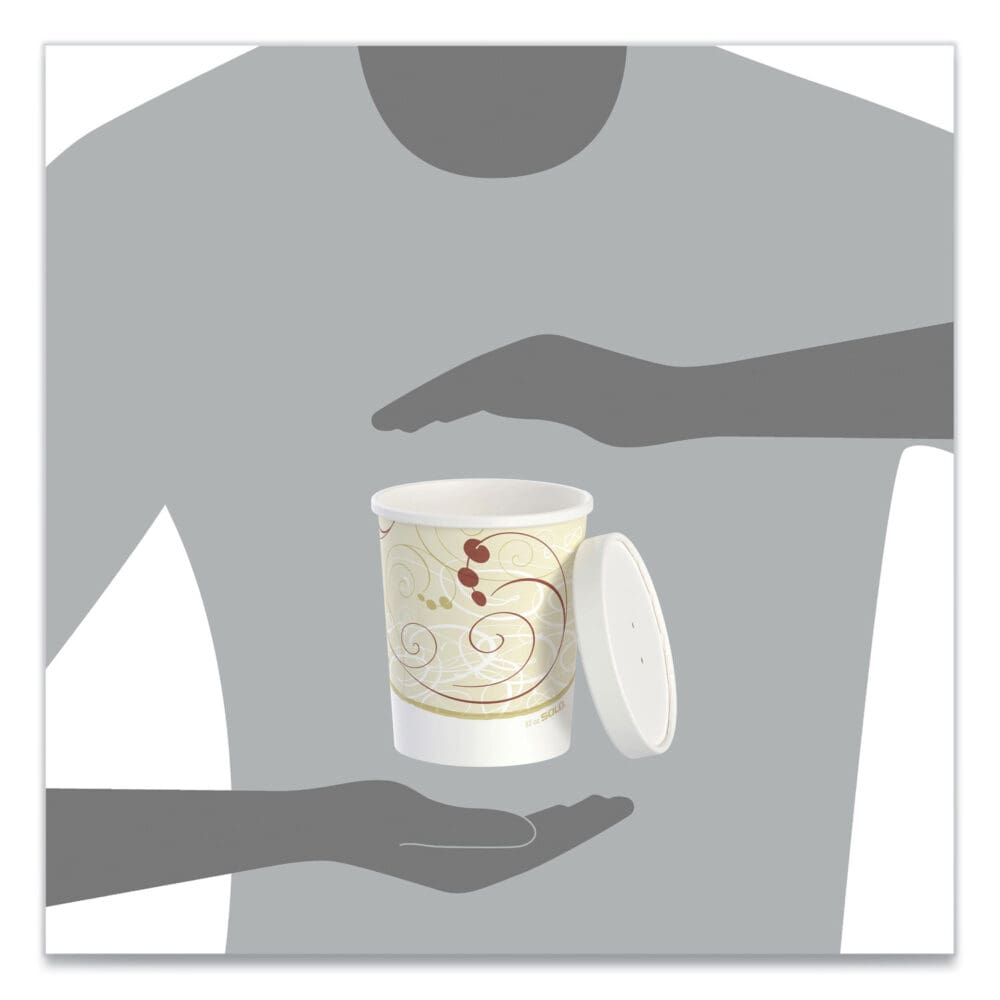 Flexstyle Double Poly Food Combo Packs, 32 oz, Symphony, Paper, 25 Cups and 25 Lids/Pack, 10 Packs/Carton - Image 5