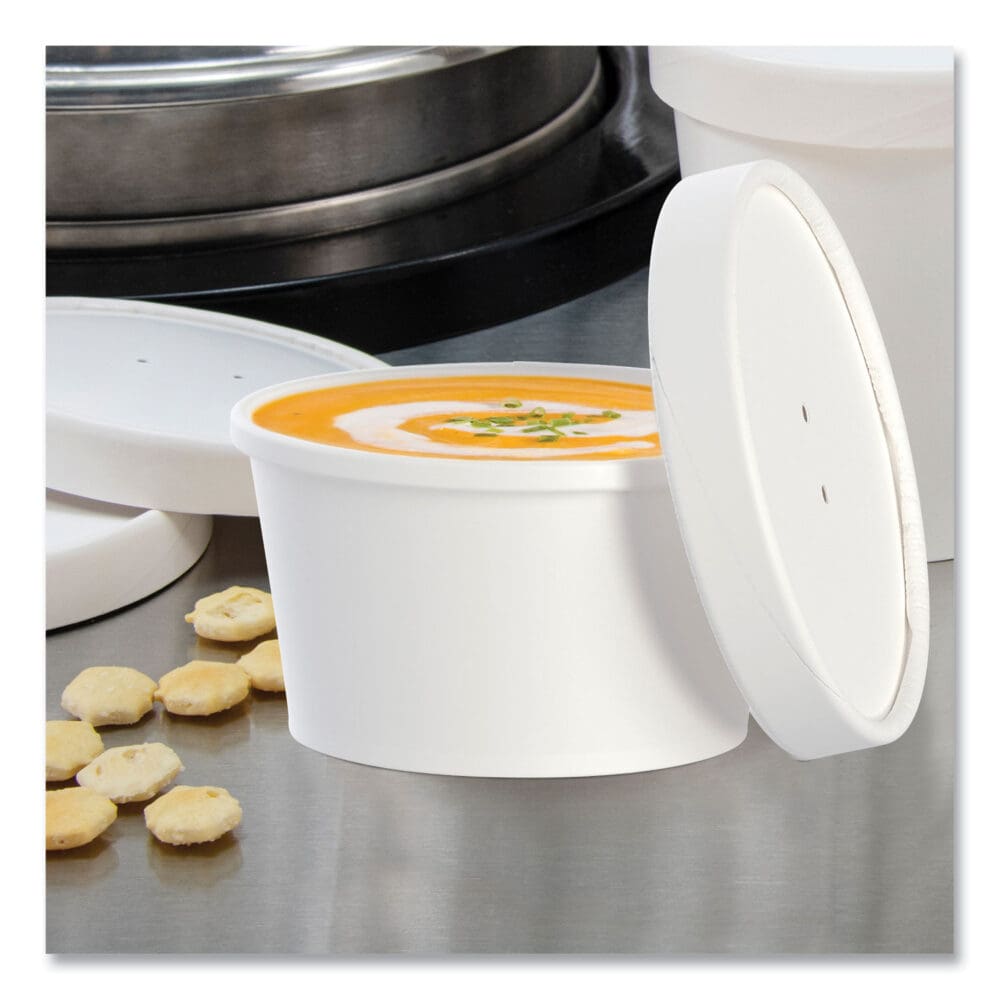 Flexstyle Double Poly Food Combo Packs, 8 oz, White, Paper, 25/Pack, 10 Packs/Carton - Image 5