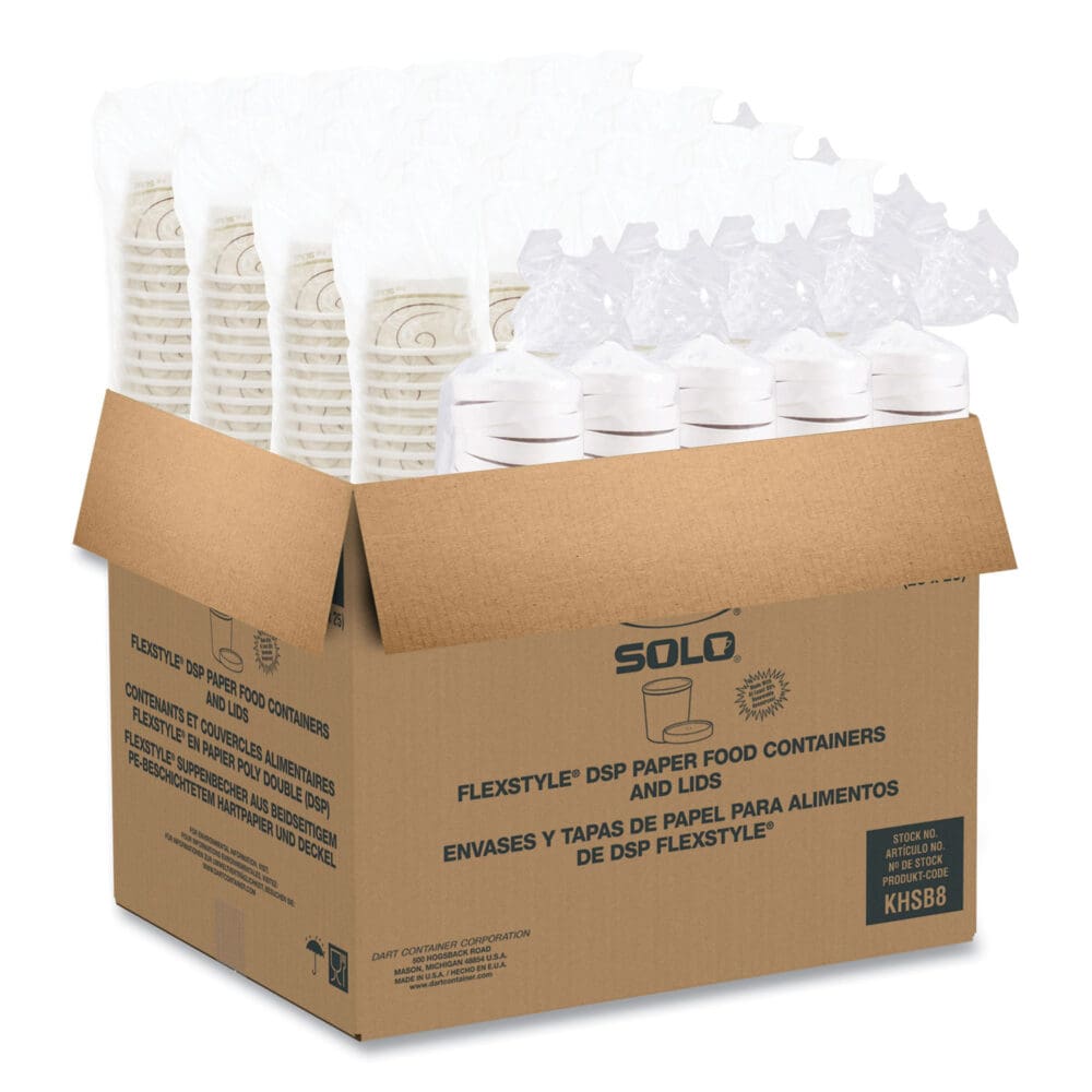 Flexstyle Double Poly Food Combo Packs, 8 oz, Symphony, Paper, 25/Pack, 10 Packs/Carton - Image 5