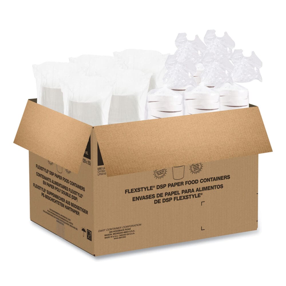 Flexstyle Food Lid Container, 12.1 oz, 3.6" Diameter, White, Plastic, 250/Carton - Image 4