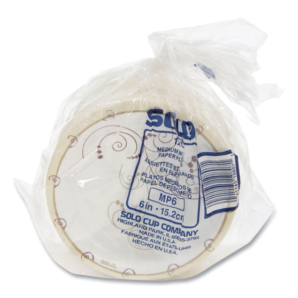 Symphony Paper Dinnerware, Mediumweight Plate, 6" dia, Tan, 125/Pack - Image 7