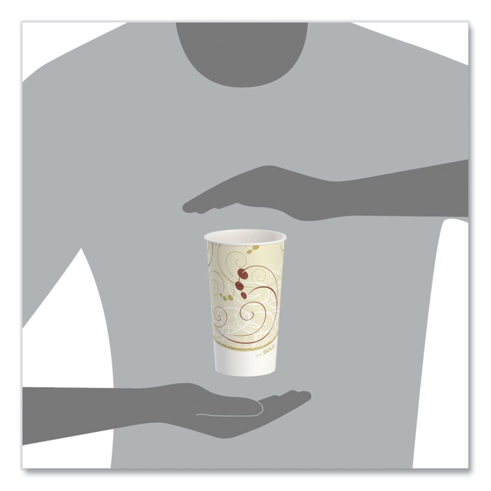 Double Sided Poly (DSP) Paper Cold Cups, 16 oz,  Beige/White, 50/Sleeve, 20 Sleeves/Carton - Image 5