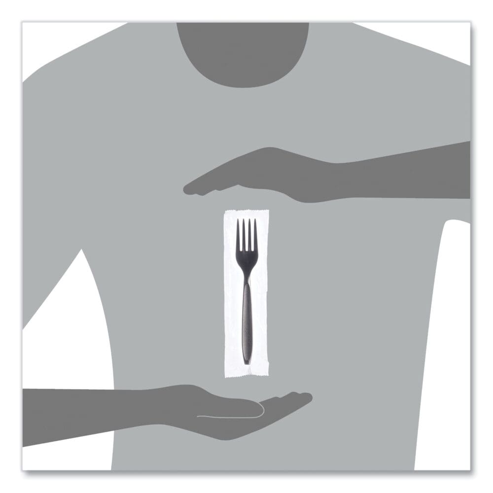 Reliance Mediumweight Cutlery, Fork, Black, 1,000/Carton - Image 5