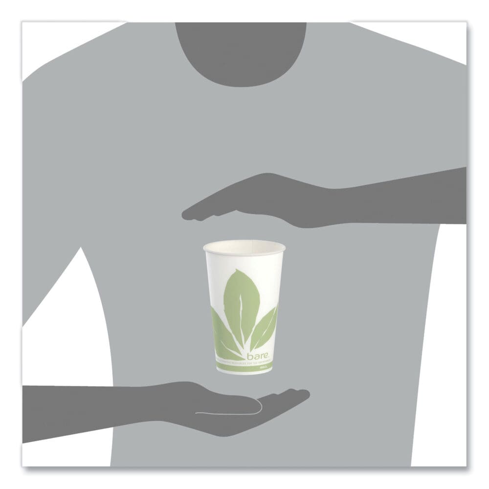 Bare Eco-Forward Paper Cold Cups, ProPlanet Seal, 16 oz, Green/White, 100/Sleeve 10 Sleeves/Carton - Image 6
