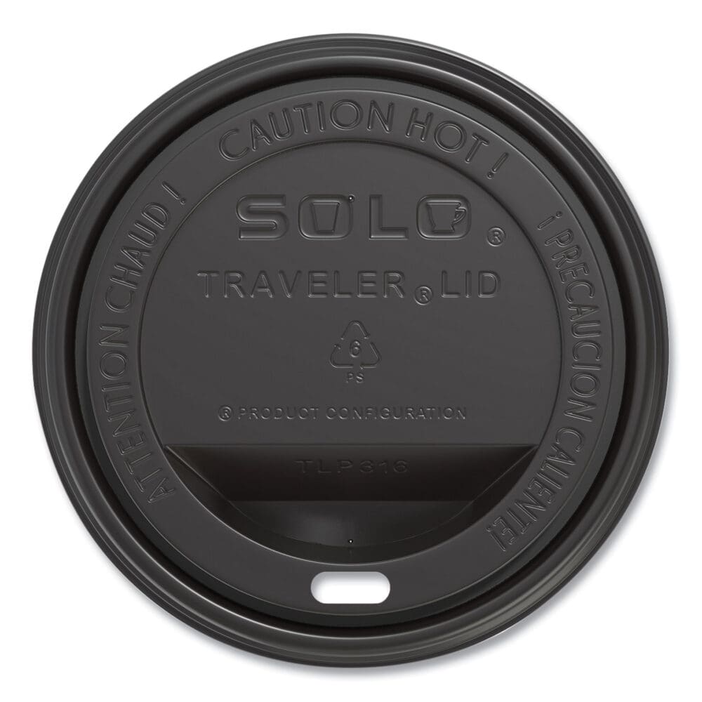 Traveler Cappuccino Style Dome Lid, Fits 10 oz to 24 oz Cups, Black, 100/Sleeve, 10 Sleeves/Carton - Image 9